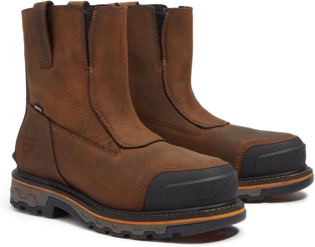Timberland PRO Men’s True Grit Chelsea Soft-toe Waterproof Industrial Western Work Boot(Medium Brown V1)
