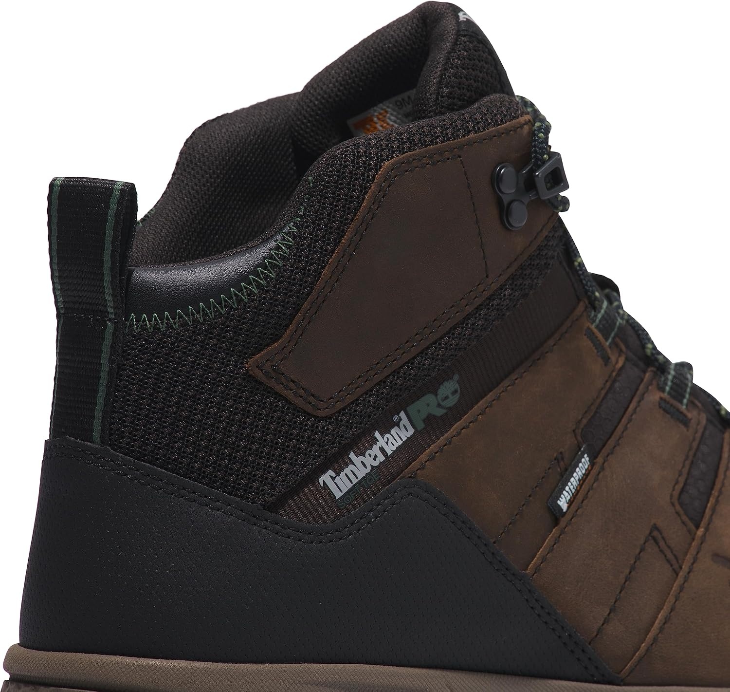 Timberland PRO Switchback LT 6 Inch Soft Toe Waterproof Industrial Work Hiker Boots(Brown/Green V1)