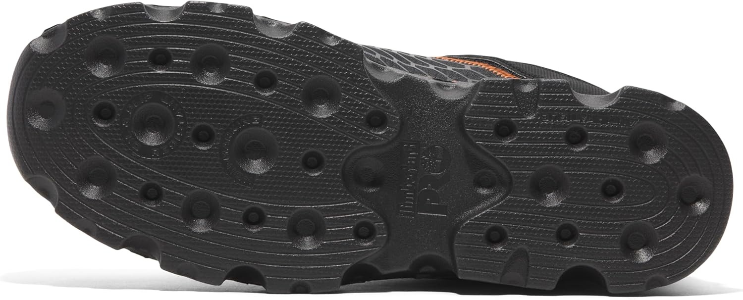 Timberland PRO Men’s Powertrain Sport Alloy Safety Toe Industrial Athletic Work Shoe, Black/Orange-2024 New, 10.5(Black/Orange V1)