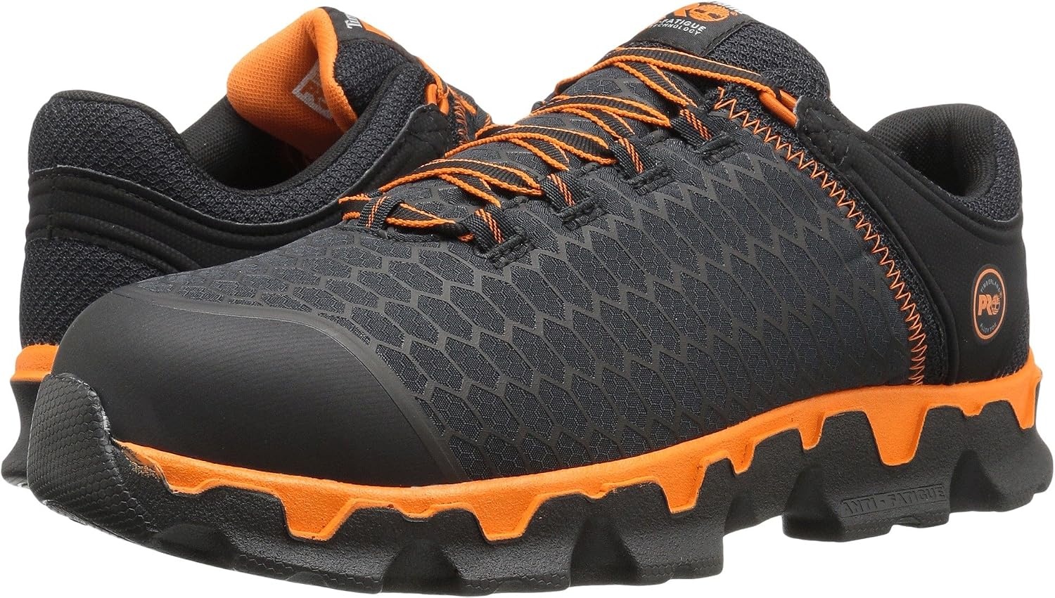 Timberland PRO Men’s Powertrain Sport Alloy Safety Toe Industrial Athletic Work Shoe, Black/Orange-2024 New, 10.5(Black/Orange V1)