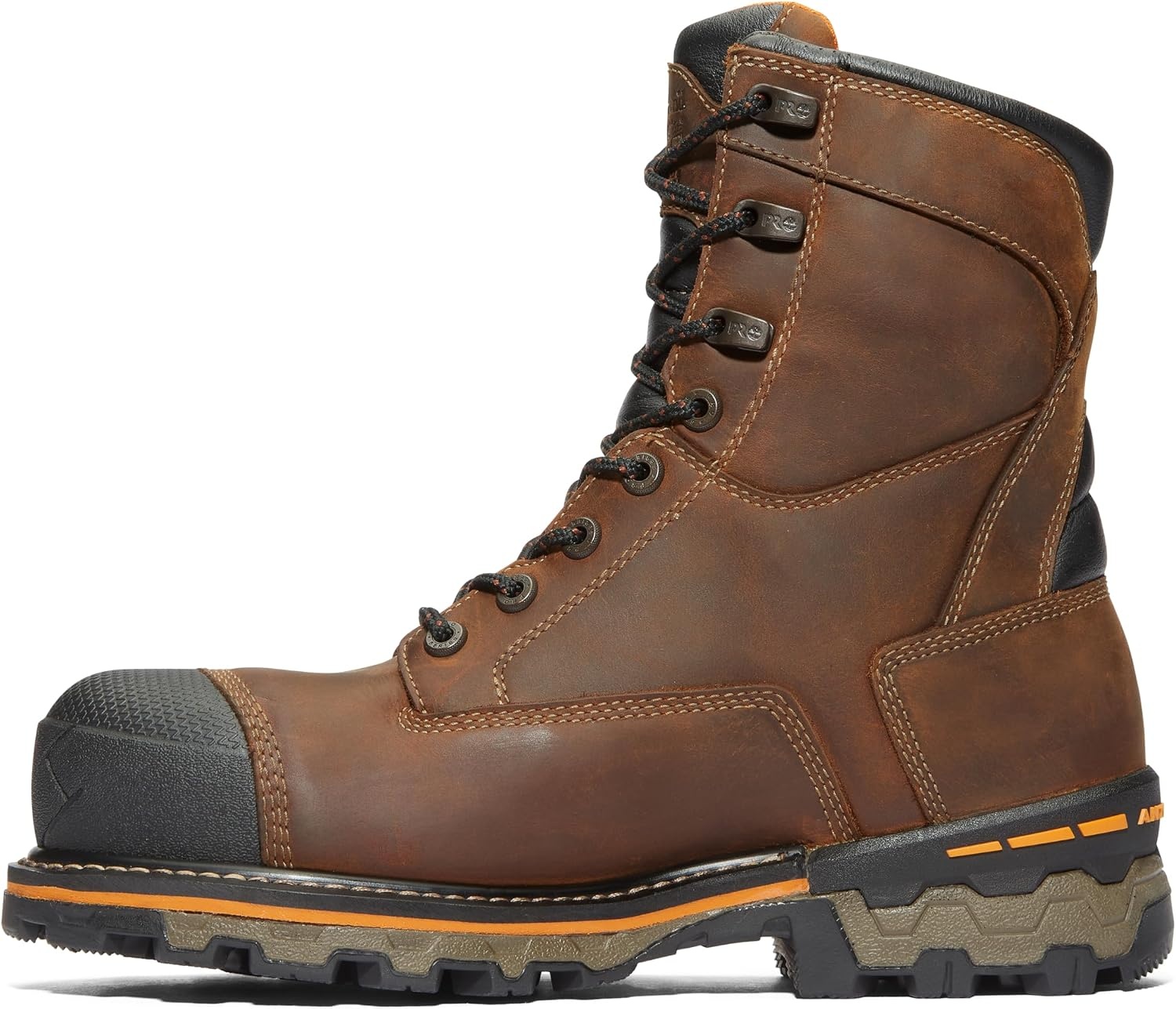 Timberland PRO Men’s Boondock 8 Inch Composite Safety Toe Waterproof Work Boots(Brown-2024 New)