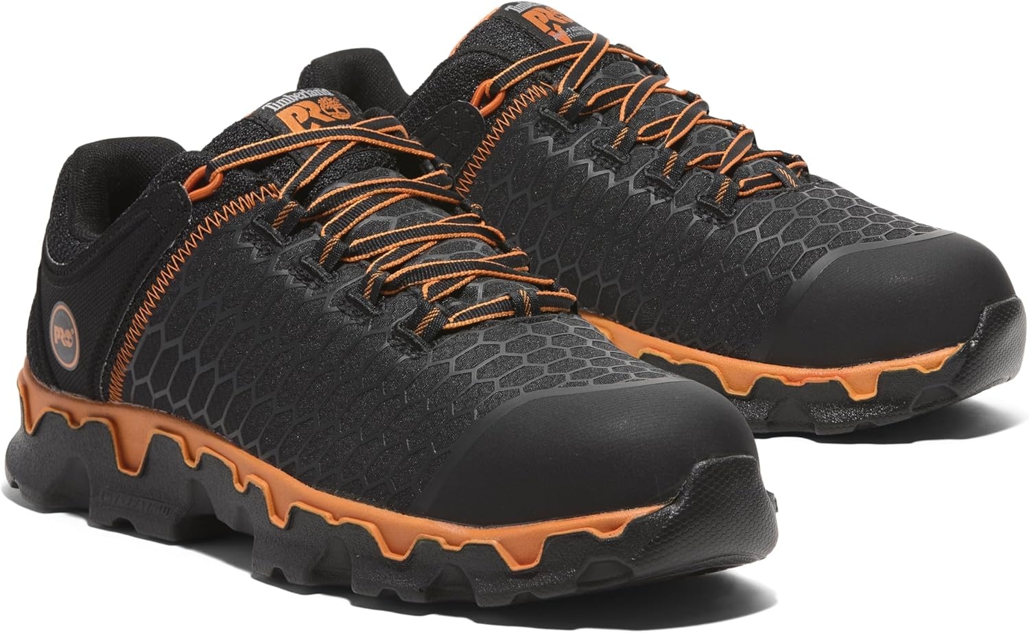 Timberland PRO Men’s Powertrain Sport Alloy Safety Toe Industrial Athletic Work Shoe, Black/Orange-2024 New, 10.5(Black/Orange-2024 New)