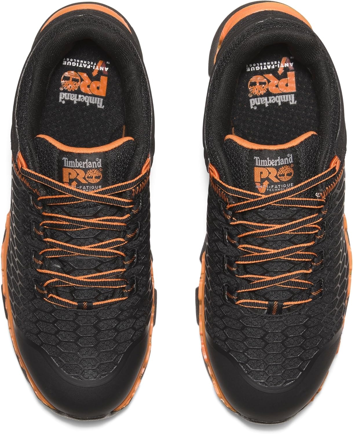 Timberland PRO Men’s Powertrain Sport Alloy Safety Toe Industrial Athletic Work Shoe, Black/Orange-2024 New, 10.5(Black/Orange-2024 New)