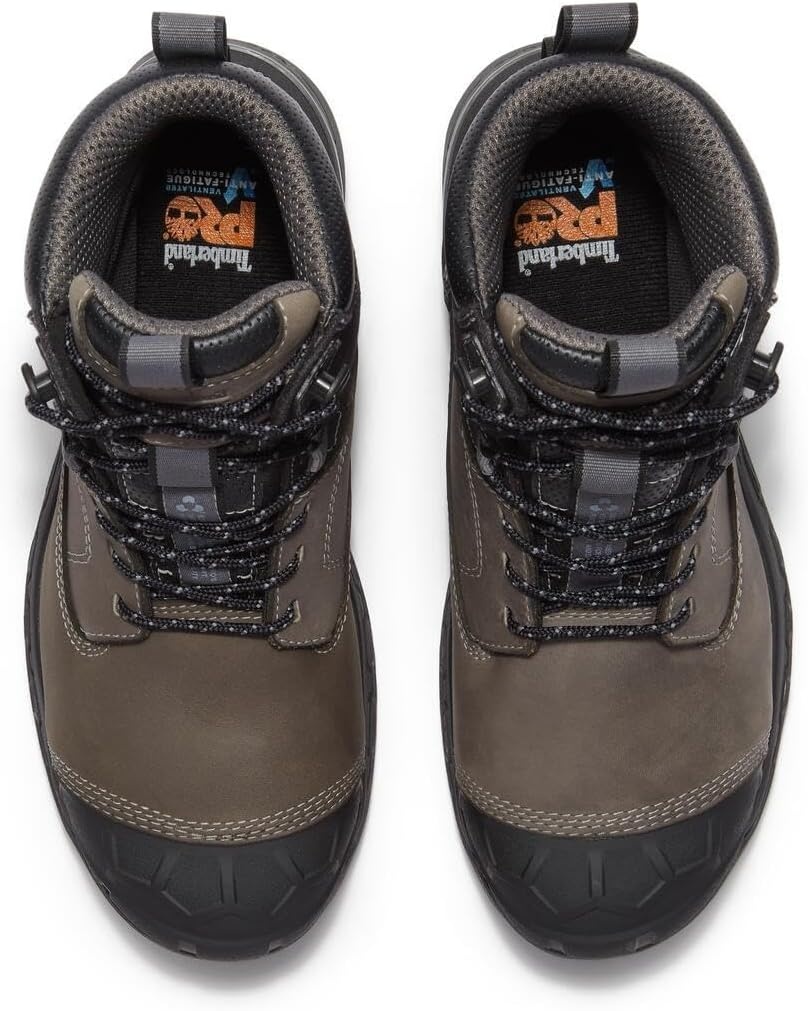 Timberland PRO Men’s 6 Grey/Black Boondock Comp Toe WP SR Boot(Grey/Black)