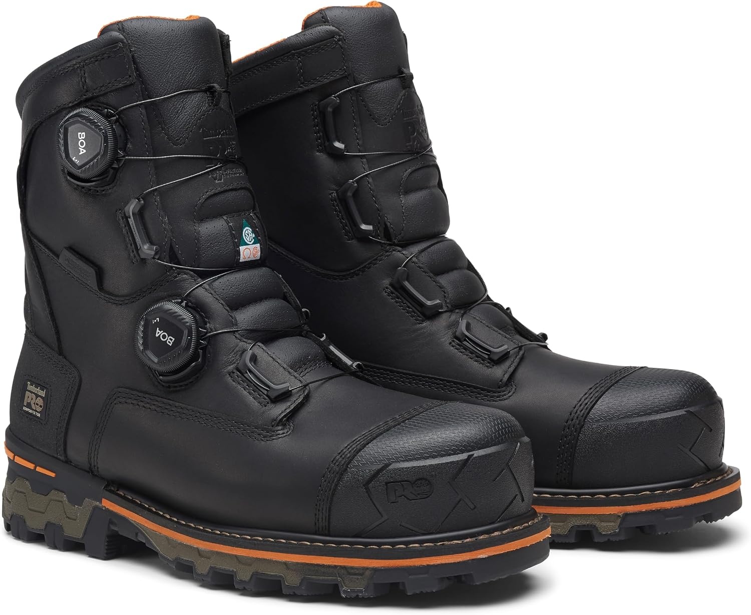 Timberland PRO Boondock BOA 8 Inch Composite Safety Toe Waterproof Puncture Resistant(Black)