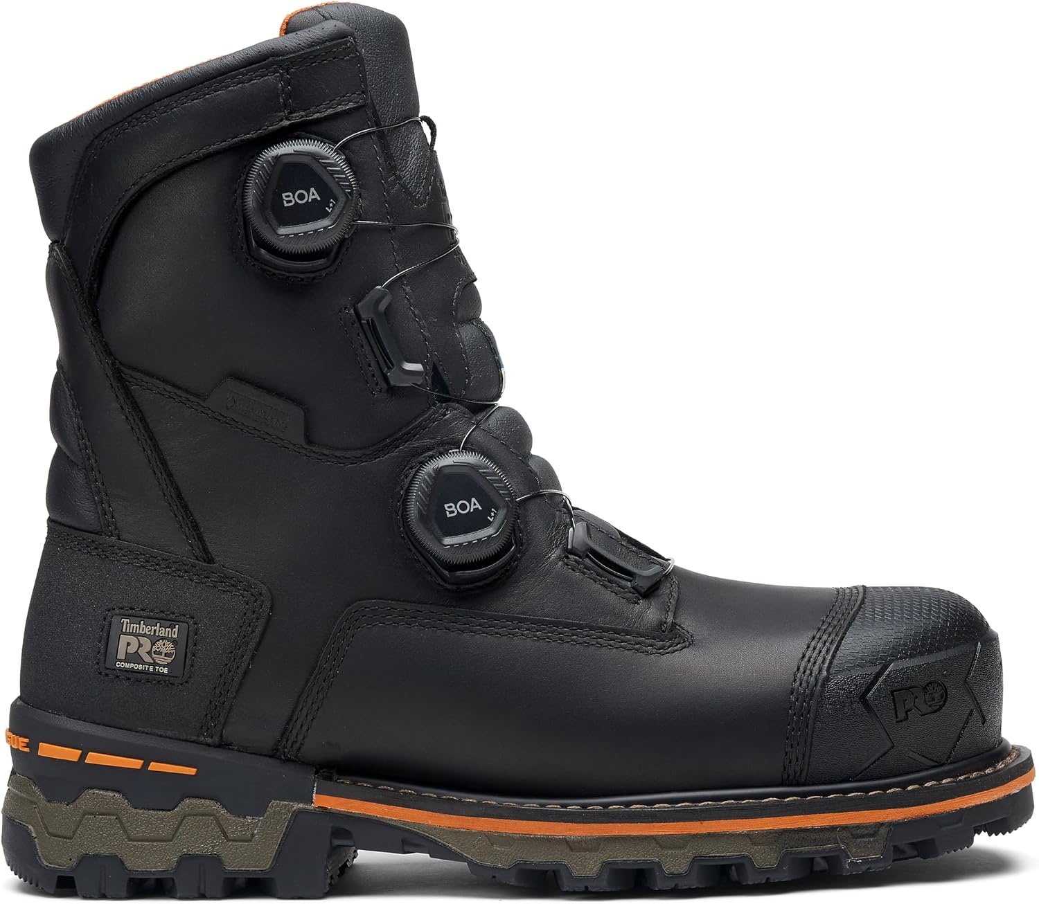 Timberland PRO Boondock BOA 8 Inch Composite Safety Toe Waterproof Puncture Resistant(Black)