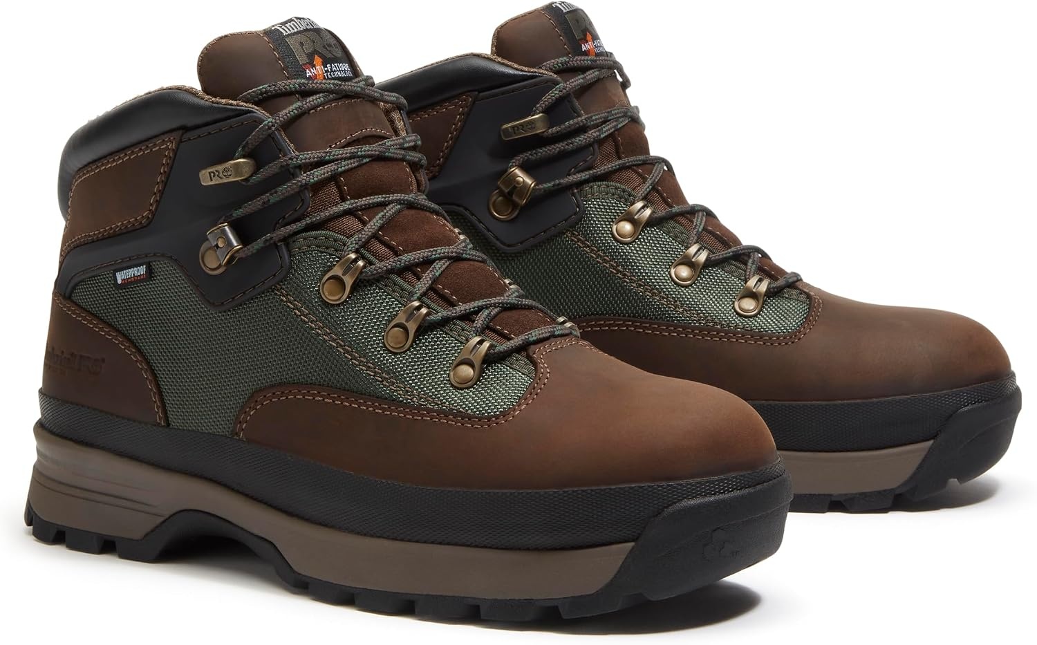 Timberland PRO mens Euro Hiker Xt Mid Alloy Safety Toe Waterproof(Brown Full Grain/Green)