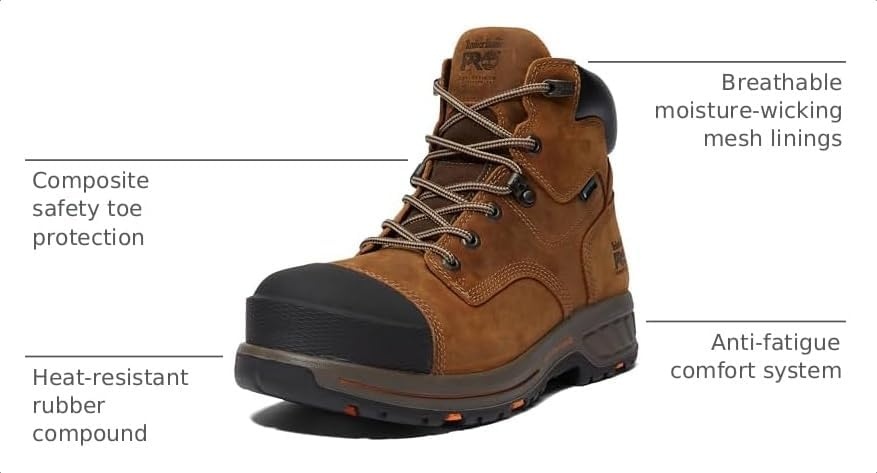 Timberland PRO mens Helix Hd 6″ Composite Safety Toe WaterproofIndustrial & Construction Shoe(Brown-2024 New)