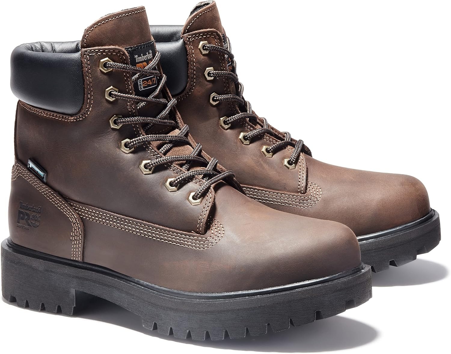 Timberland PRO Men’s Direct Attach 6 Inch Soft-toe Insulated Waterproof Industrial Work Boot(Brown V1)