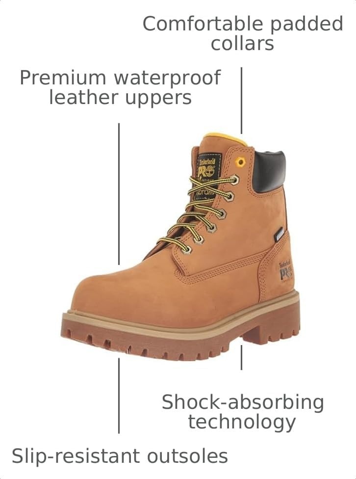 Timberland PRO 50th Anniversary Direct Attach 6″ Composite Safety Toe Insulated Waterproof(Wheat)