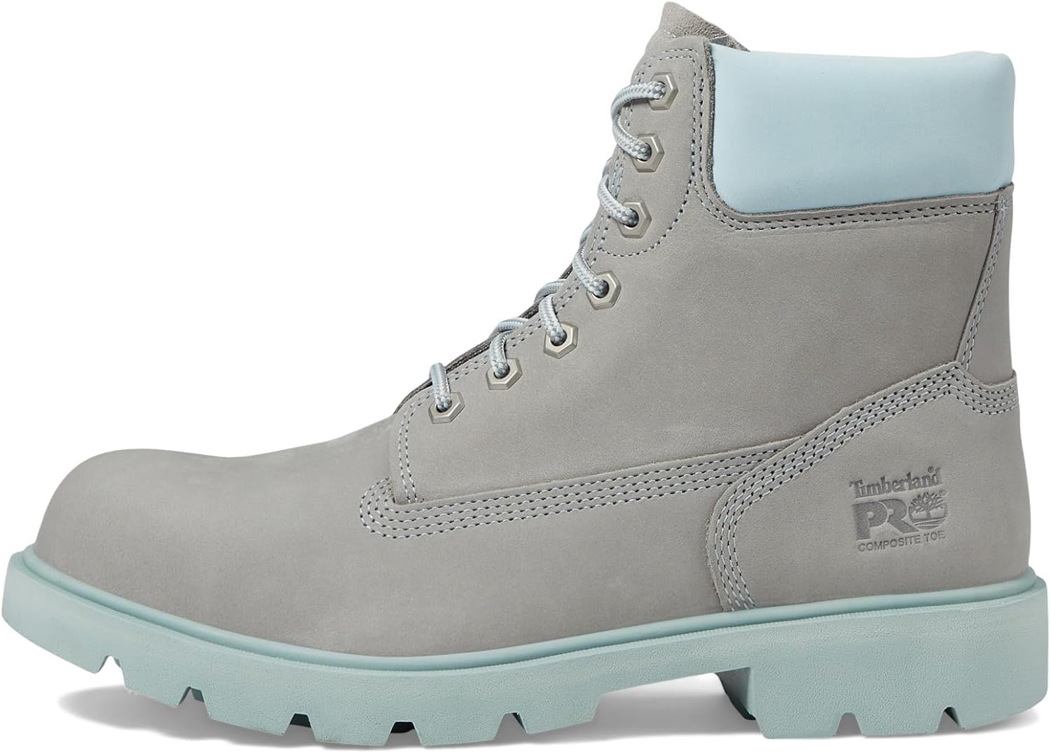 Timberland PRO Sawhorse 6″ Composite Safety Toe(Gray/Aqua)
