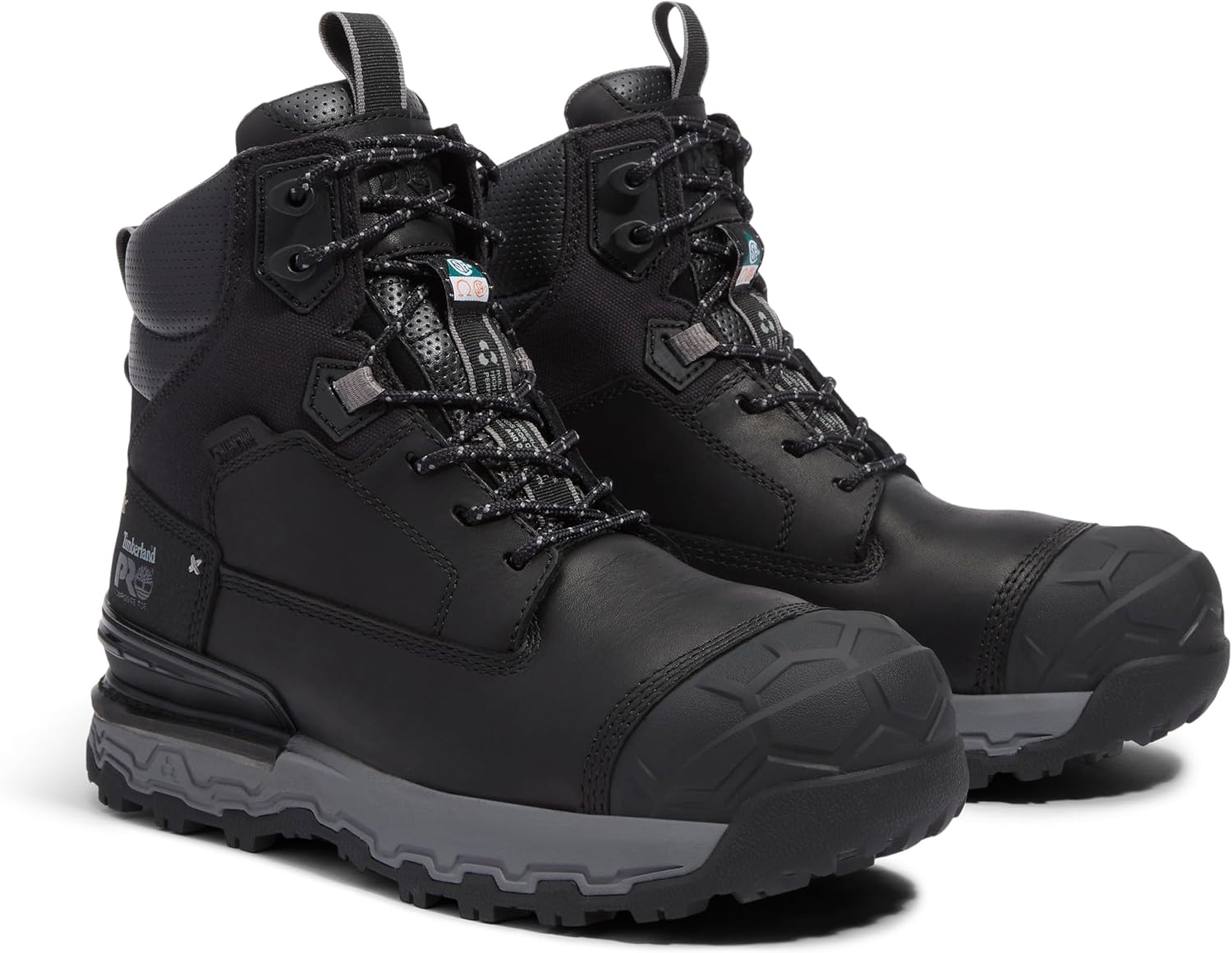 Timberland PRO Men’s 6 Grey/Black Boondock Comp Toe WP SR Boot(Black/Grey)