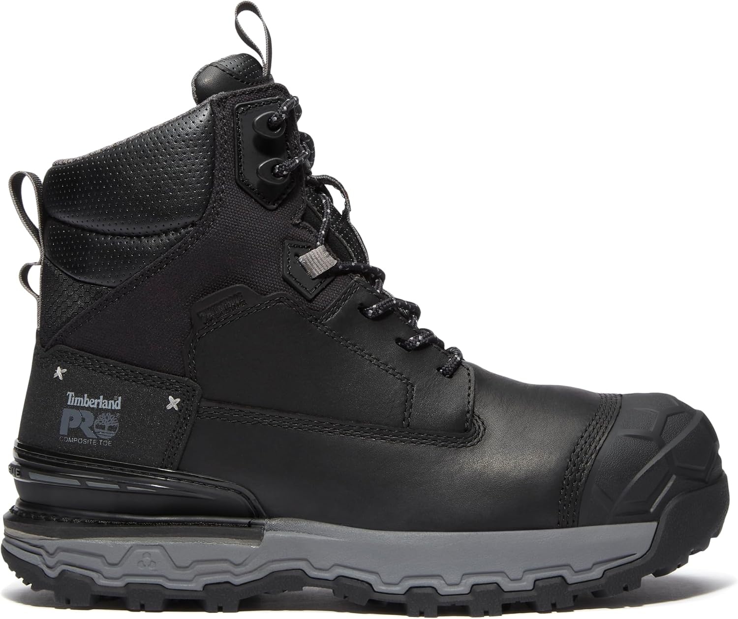 Timberland PRO Men’s 6 Grey/Black Boondock Comp Toe WP SR Boot(Black/Grey)