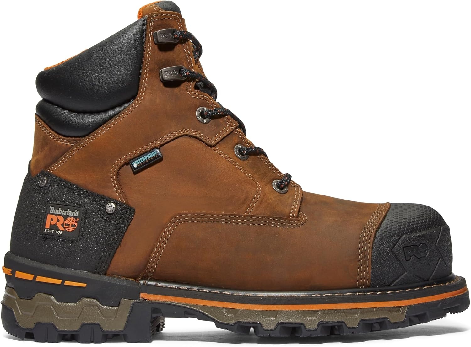 Timberland PRO Men’s Boondock 6 Inch Soft Toe Waterproof Industrial Work Boot, Brown-2024 NEW, 9.5 M US