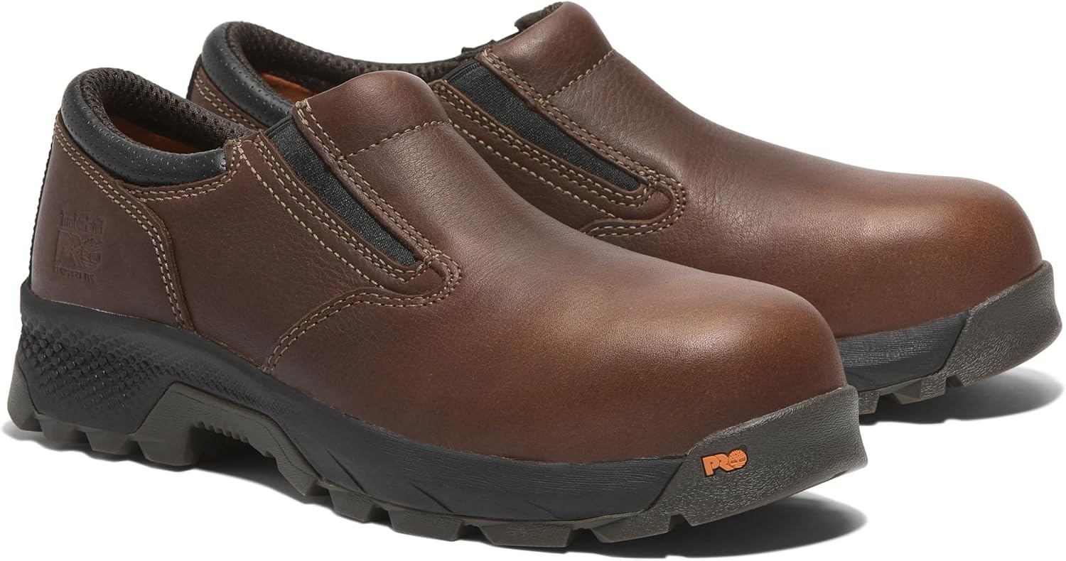 Timberland PRO Men’s Titan Ev Slip-on Composite Safety Toe Industrial Casual Work Shoe(Teak Trailblazer V1)