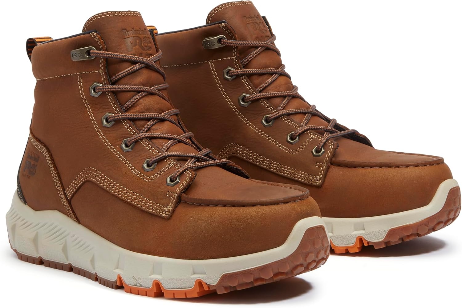 Timberland PRO Tempe 6 Inch Alloy Safety Toe Industrial Work Boots(Light Brown Full Grain)