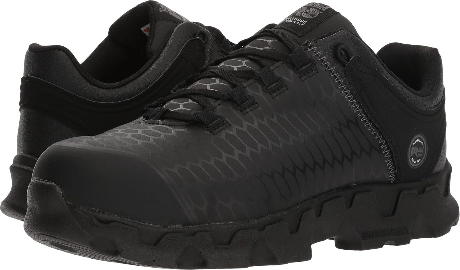 Timberland PRO Mens Powertrain Sport Alloy Safety Toe Static Dissipative Industrial Athletic Work Shoe(Black Everguard Leather V1)