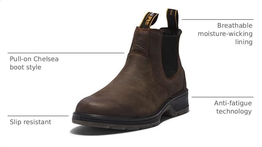 Timberland PRO Men’s Nashoba Slip-on Boots(Stout Brown V1)