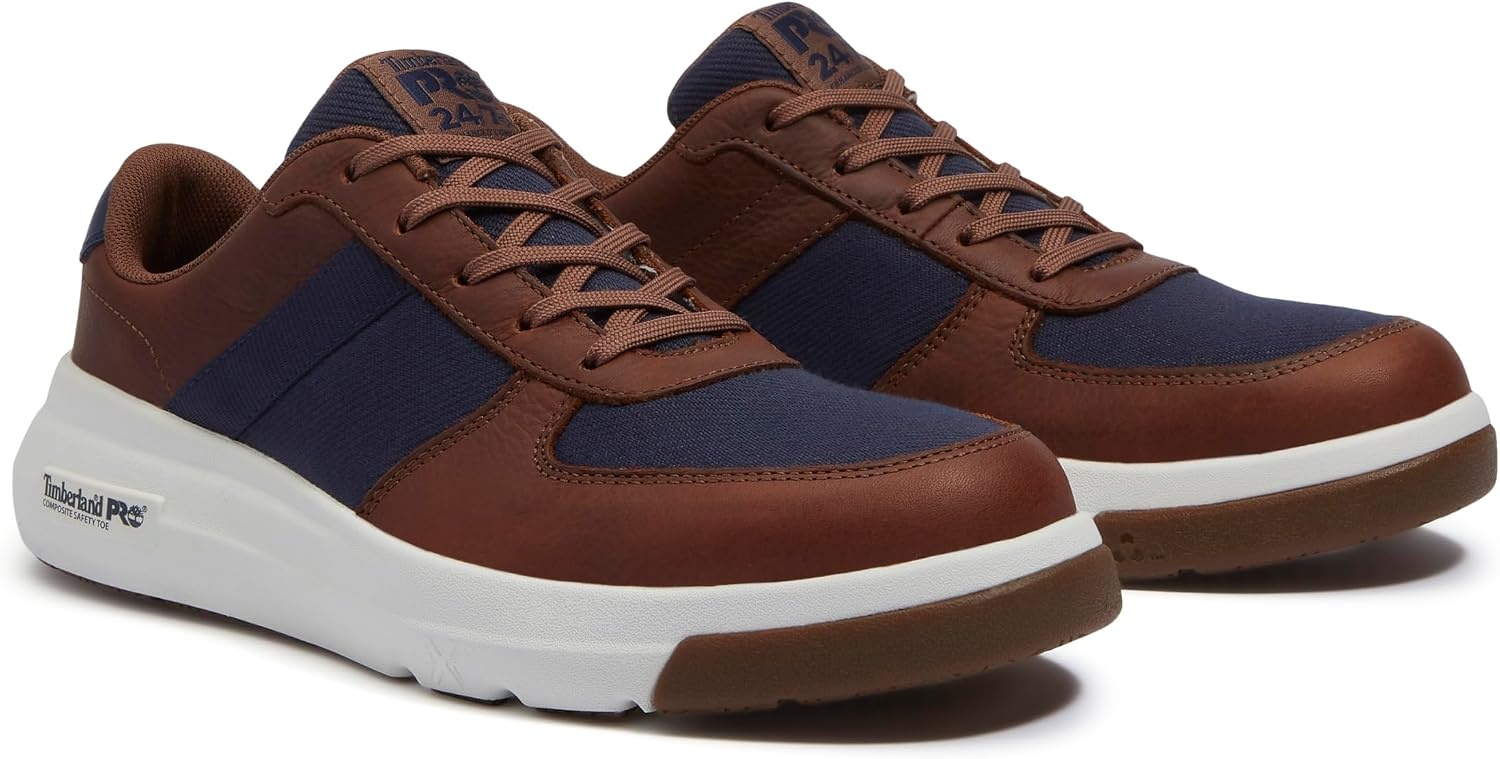 Timberland PRO Bridgeport Composite Safety Toe(Medium Brown Full Grain With Blue)