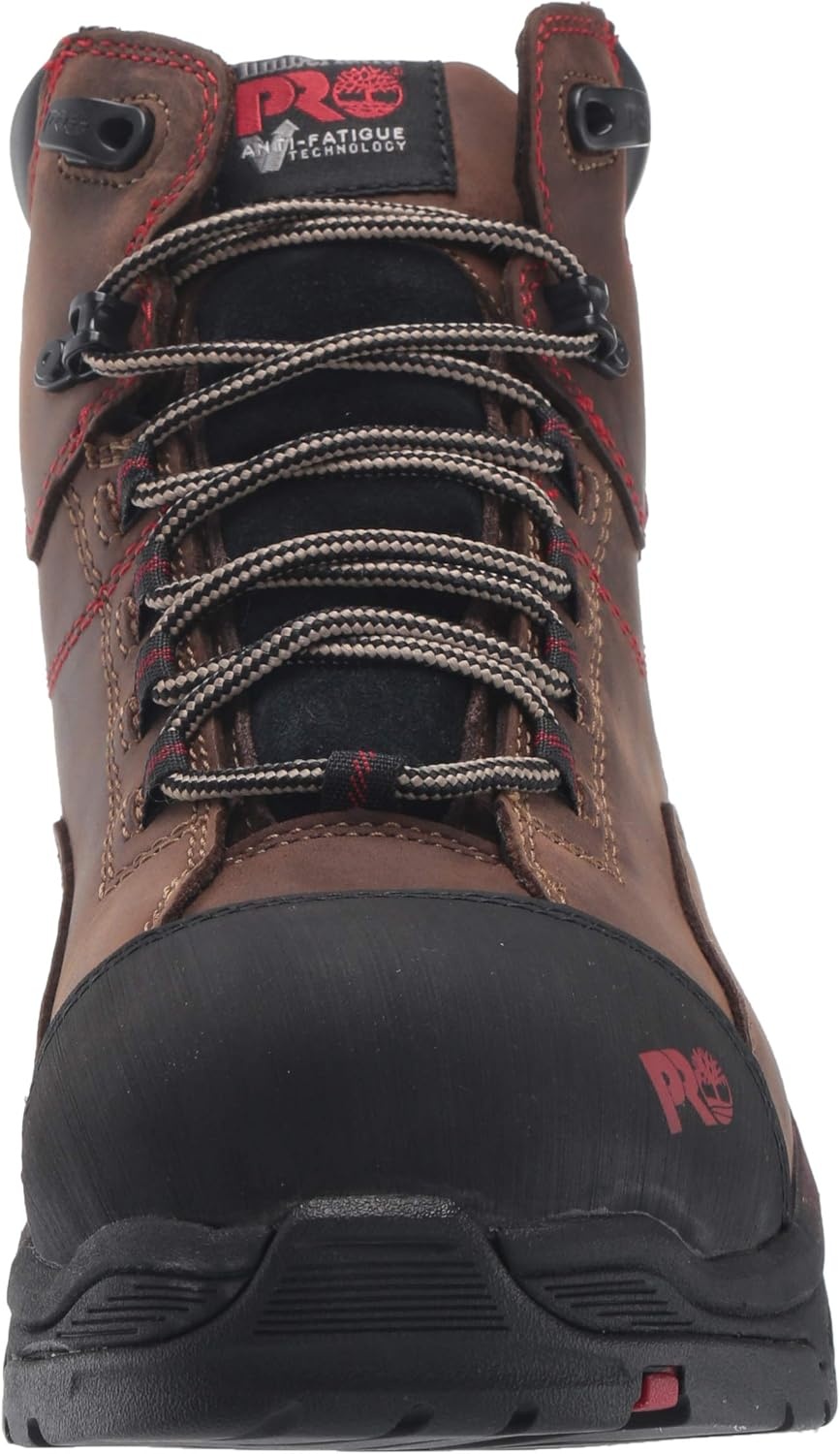 Timberland PRO mens Bosshog 6″ Composite Safety Toe Puncture Resistant Waterproof Industrial Work Boot(Brown/Red V1)