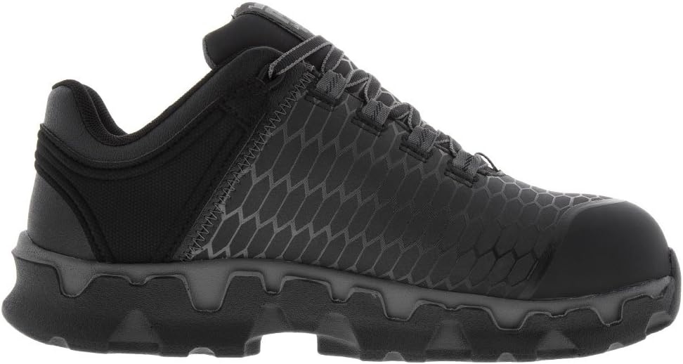 Timberland PRO Men’s Powertrain Sport Alloy Safety Toe Industrial Athletic Work Shoe, Black/Orange-2024 New, 10.5(Black Raptek V1)