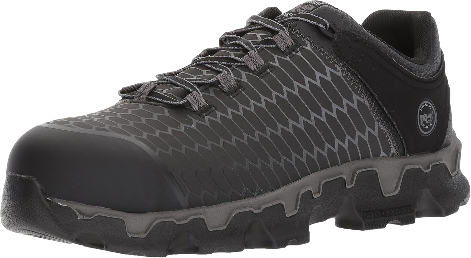 Timberland PRO Men’s Powertrain Sport Alloy Safety Toe Industrial Athletic Work Shoe, Black/Orange-2024 New, 10.5(Black Raptek V1)
