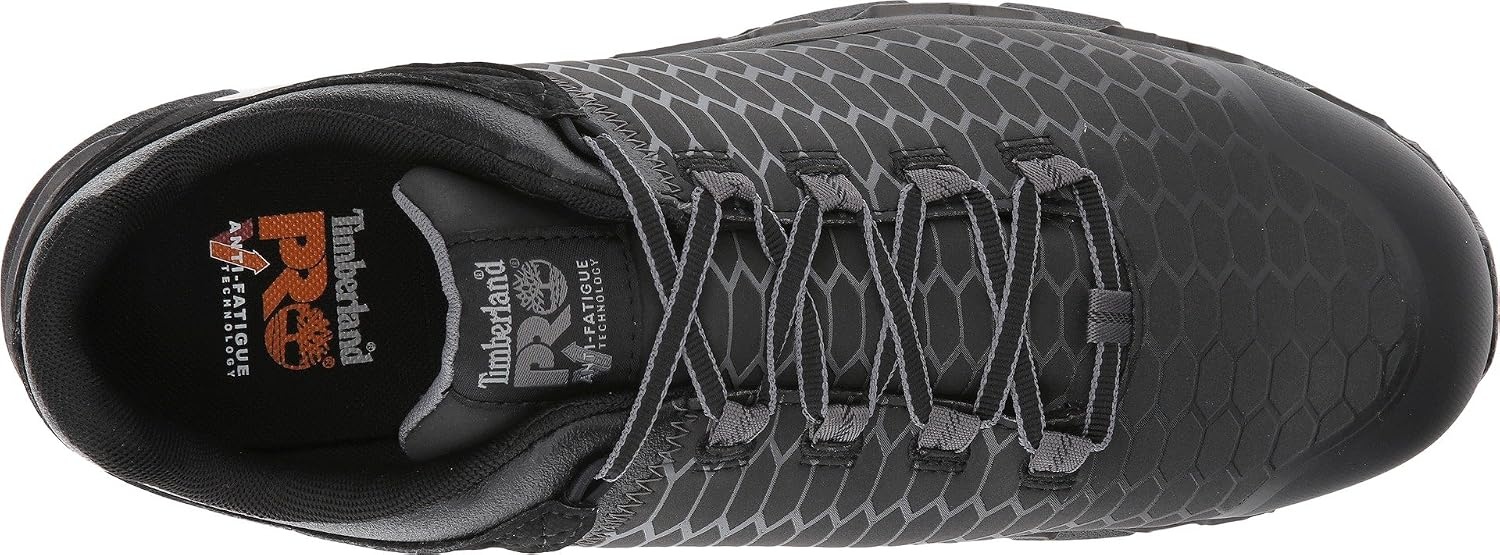 Timberland PRO Men’s Powertrain Sport Alloy Safety Toe Industrial Athletic Work Shoe, Black/Orange-2024 New, 10.5(Black Raptek V1)