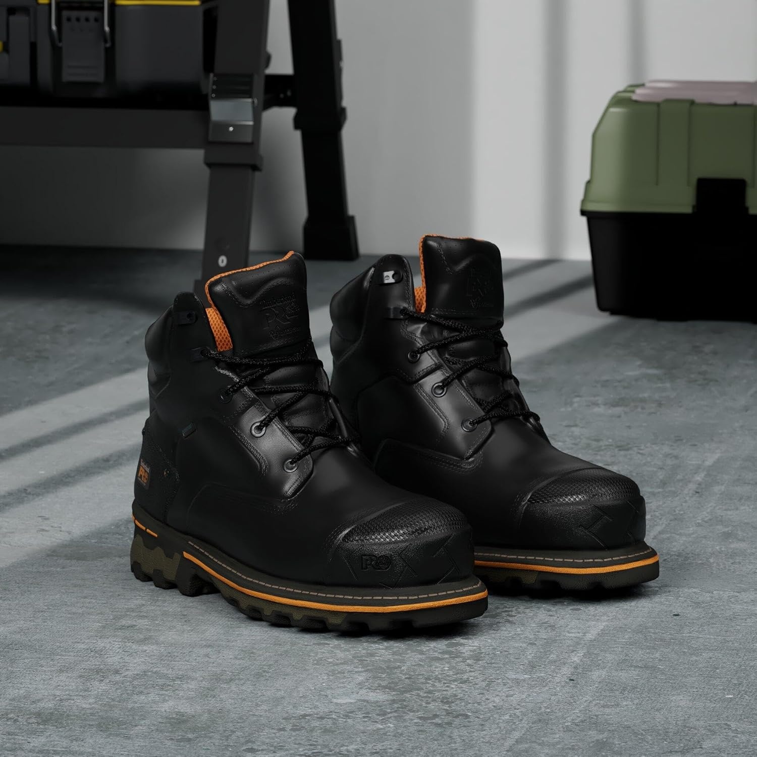 Timberland PRO Men’s Boondock 6 Inch Composite Safety Toe Waterproof Industrial Work Boot(Black: Black)