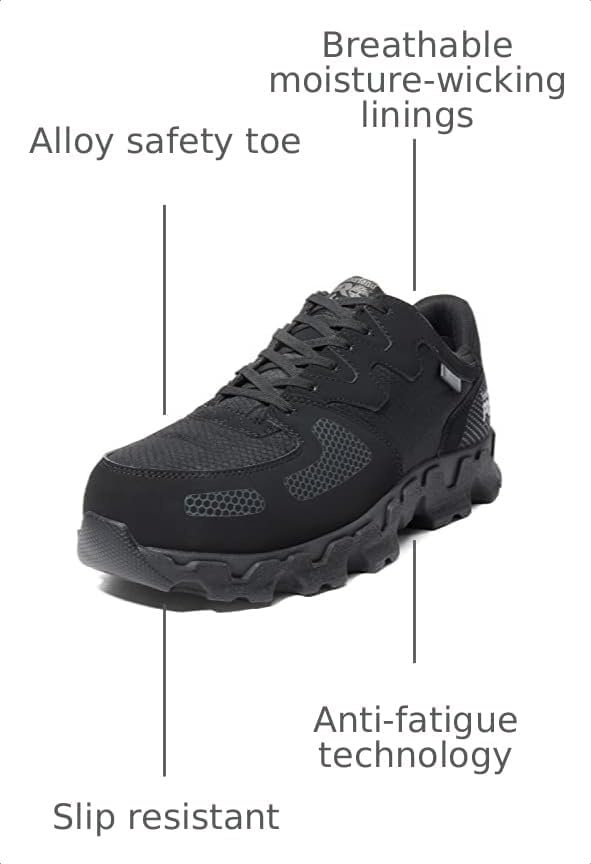 Timberland PRO Men’s Powertrain Alloy Toe ESD Industrial Shoe(Black-2024 New)