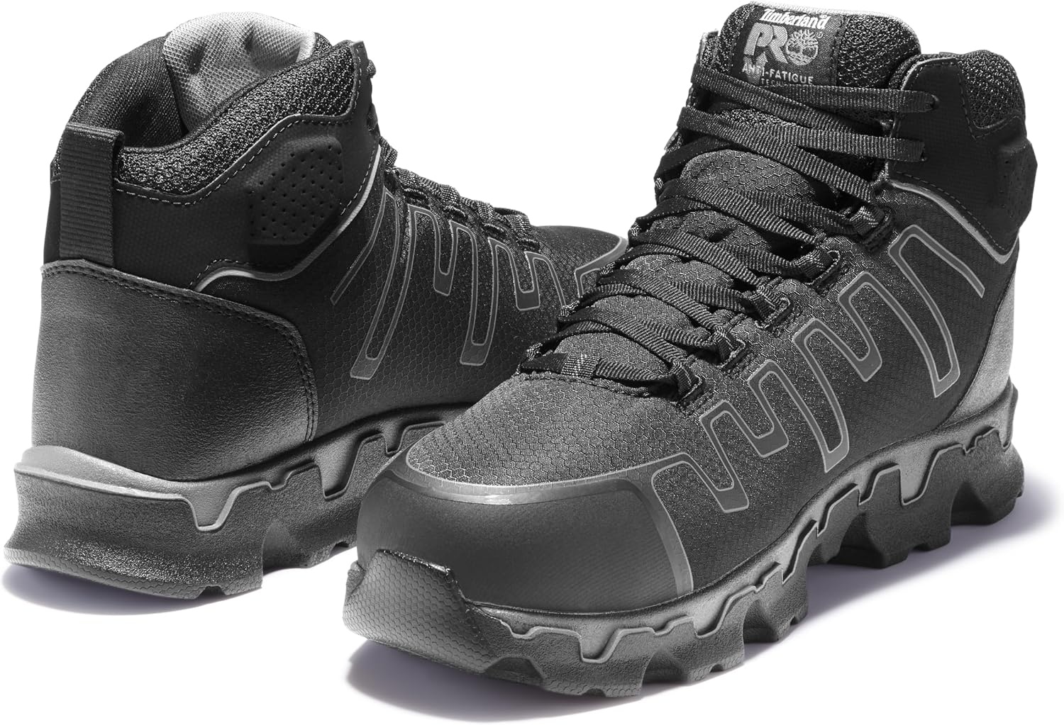 Timberland PRO Men’s Powertrain Alloy Toe Hiker Shoes(Black/Grey)