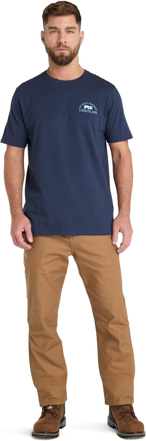 Timberland PRO Men’s Authentic Workwear Short-Sleeve Graphic T-Shirt(Navy)