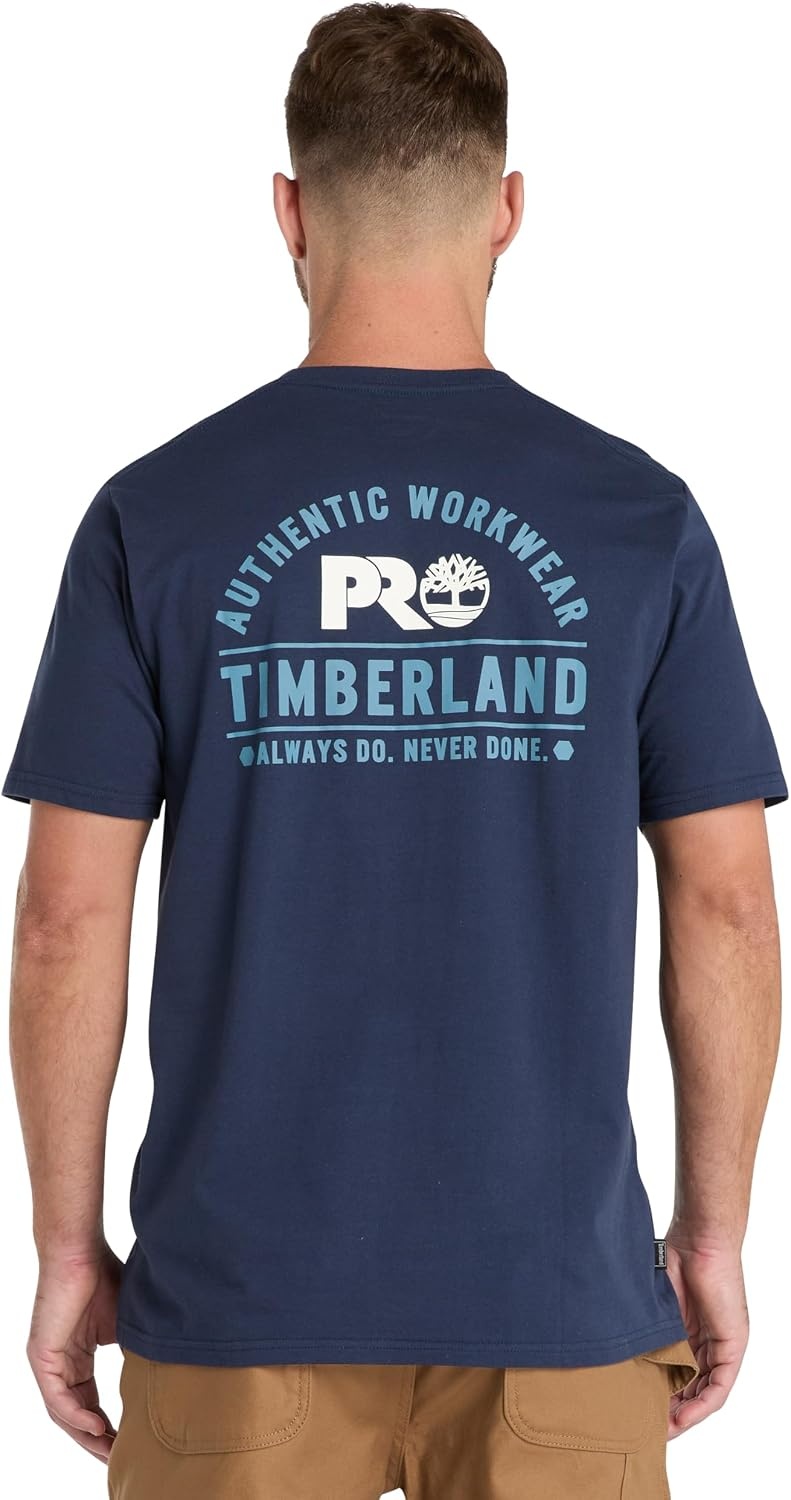 Timberland PRO Men’s Authentic Workwear Short-Sleeve Graphic T-Shirt(Navy)