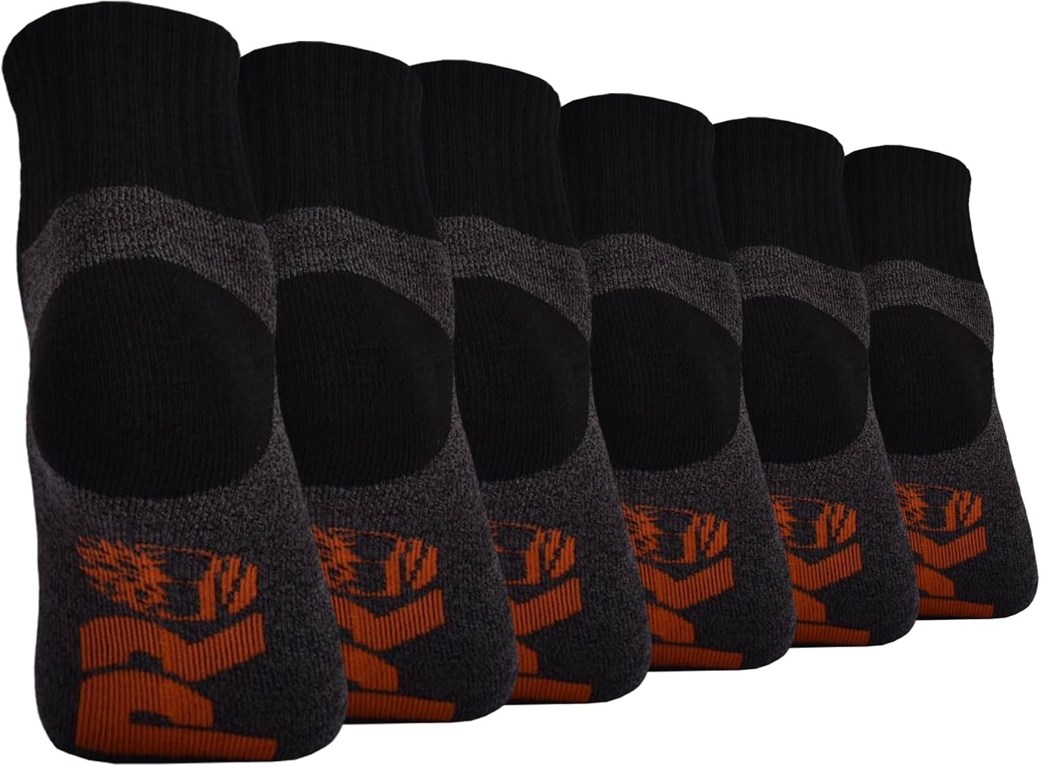 Timberland PRO 6-Pack Half Cushion Quarter Socks(Black (6 Pack))