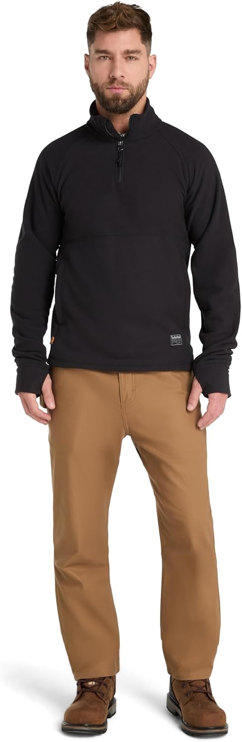 Timberland PRO Men’s Irvine 1/4-zip Waffle Fleece(Black)