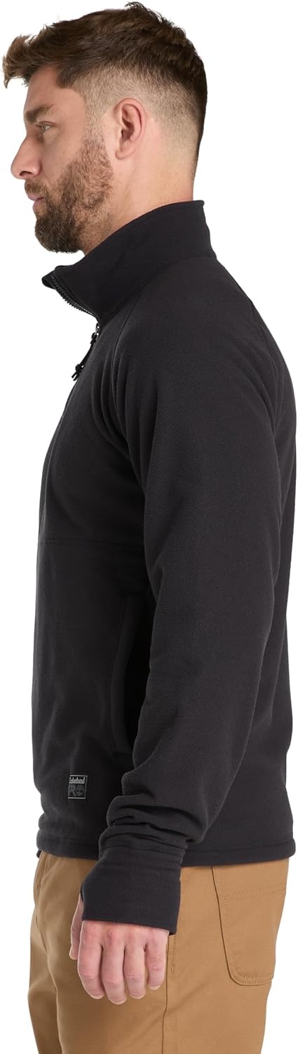 Timberland PRO Men’s Irvine 1/4-zip Waffle Fleece(Black)