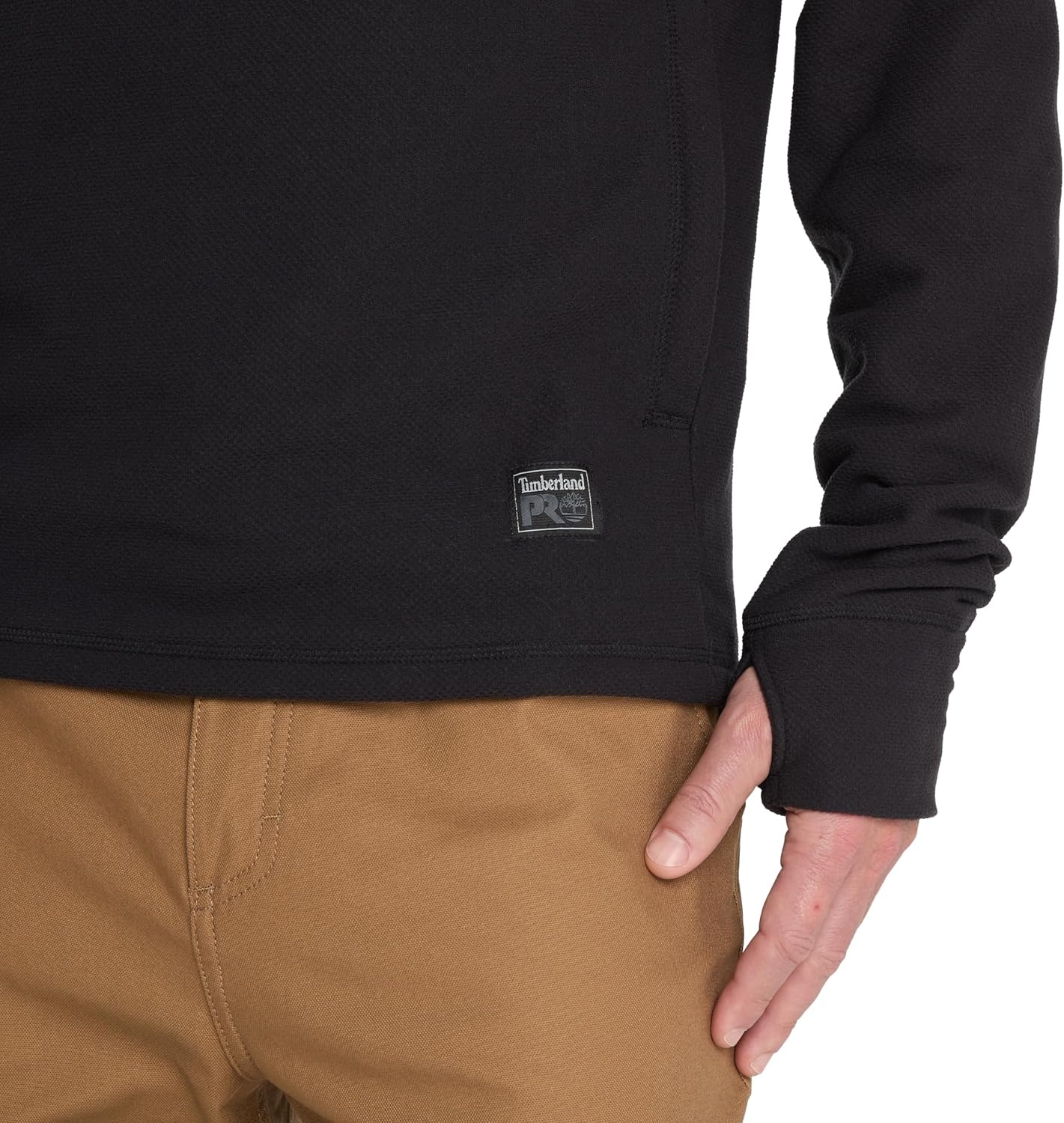 Timberland PRO Men’s Irvine 1/4-zip Waffle Fleece(Black)