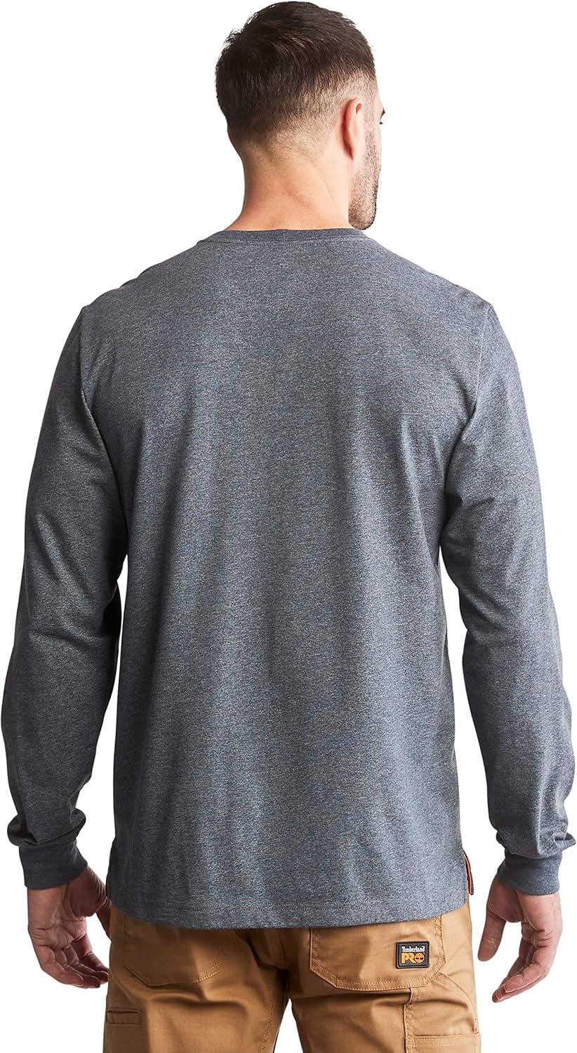 Timberland PRO Base Plate Blended Long Sleeve T-Shirt with Logo(Navy Heather)