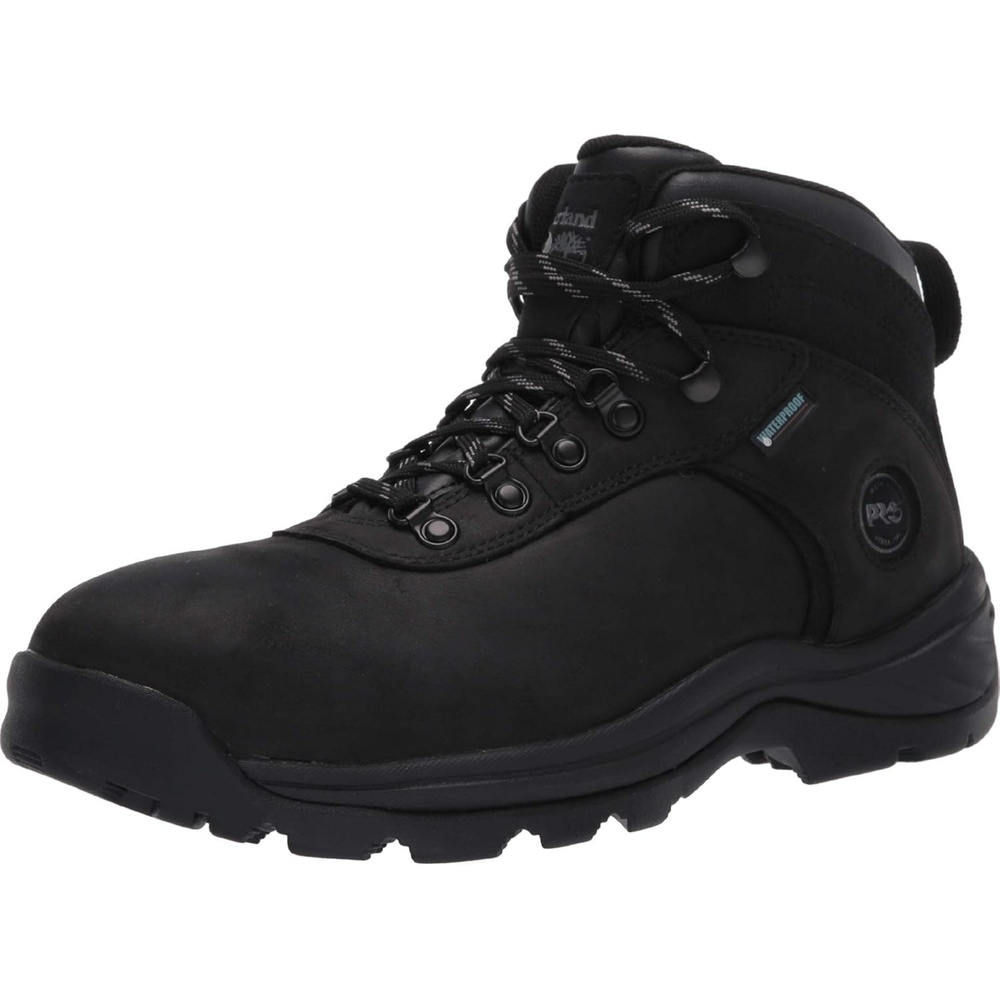 Timberland PRO Men’s Flume Mid Steel Safety Toe Waterproof Boots(Black)