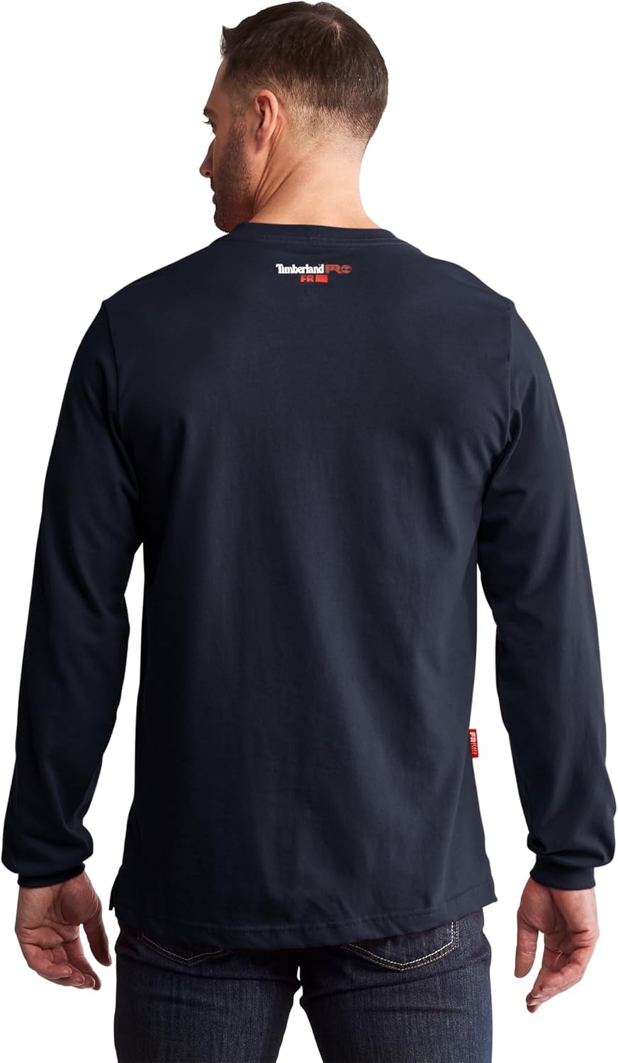 Timberland PRO Men’s Fr Cotton Core Flame Resistant Long-Sleeve Logo T-Shirt(Navy)