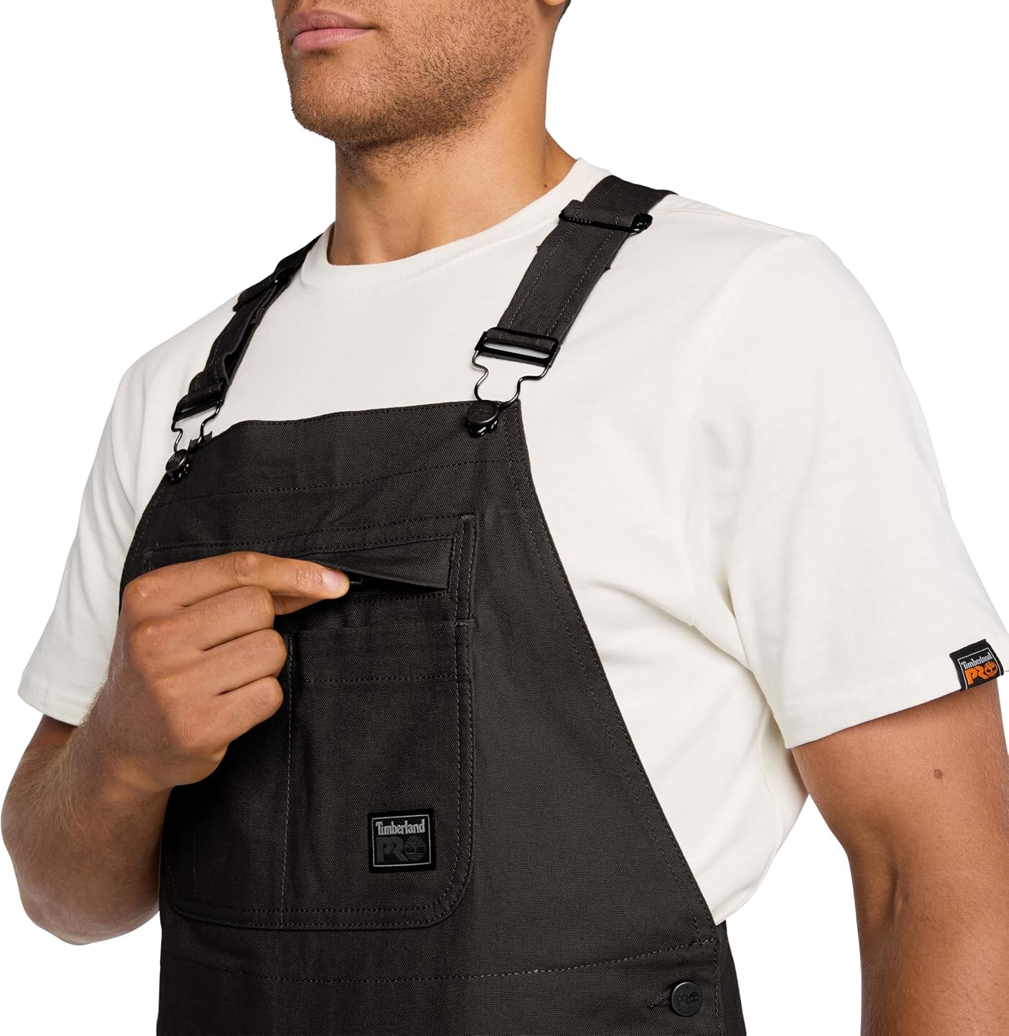 Timberland PRO mens Gritman Flex Canvas Bib(Black)