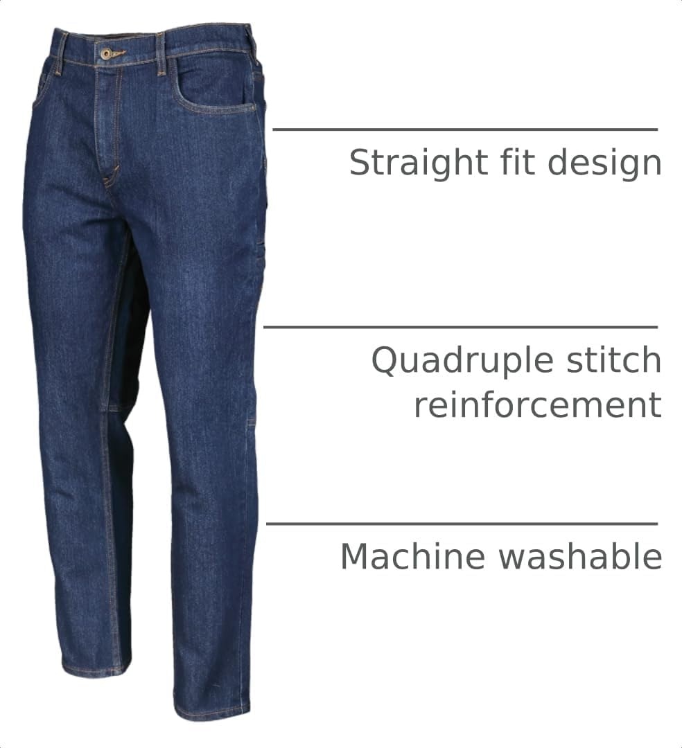 Timberland PRO Men’s Ballast Straight Fit Flex Carpenter Jeans, Dark Wash, 34W/34L