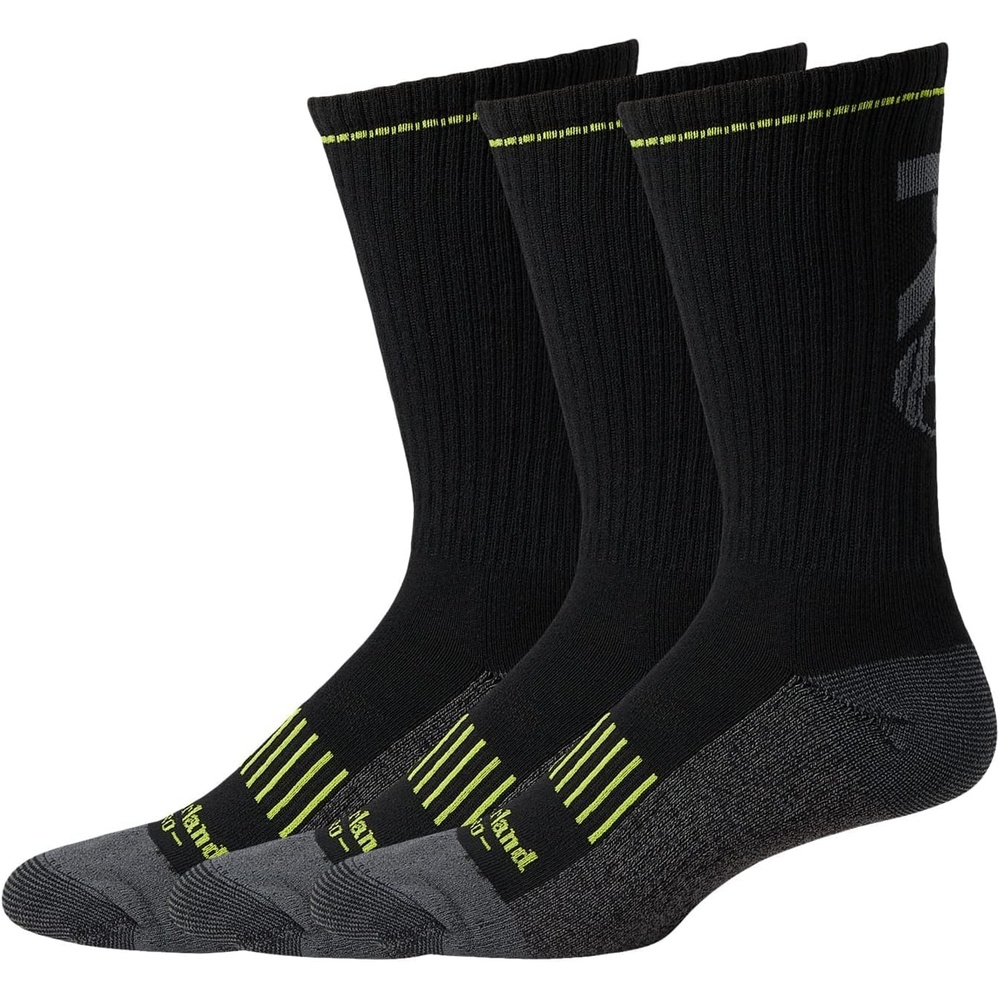 Timberland PRO Men’s 3-pack Crew Socks(Black (3 Pack))
