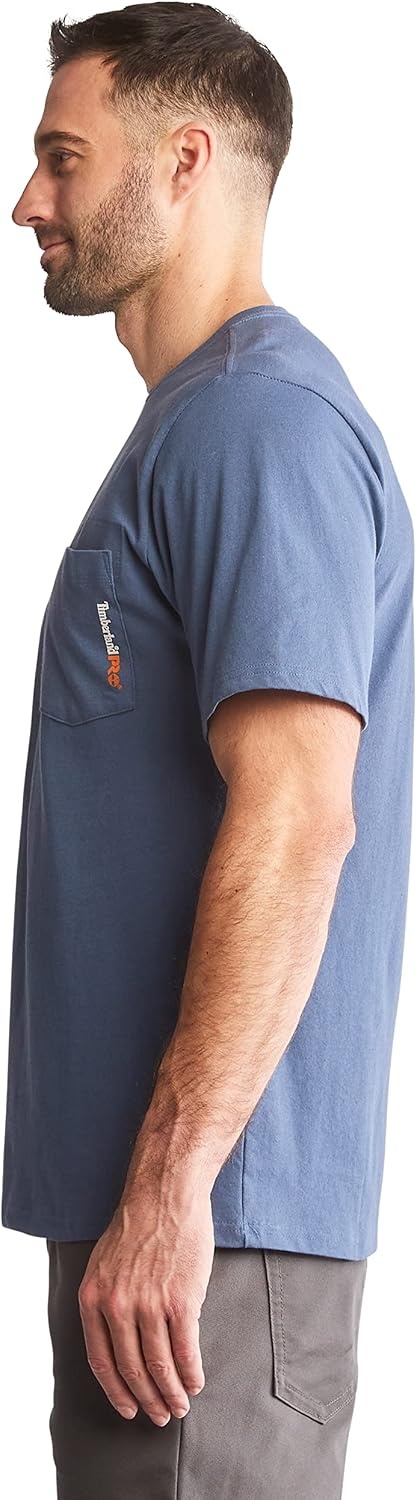 Timberland PRO Men’s Base Plate Blended Short-Sleeve T-Shirt(Vintage Indigo)