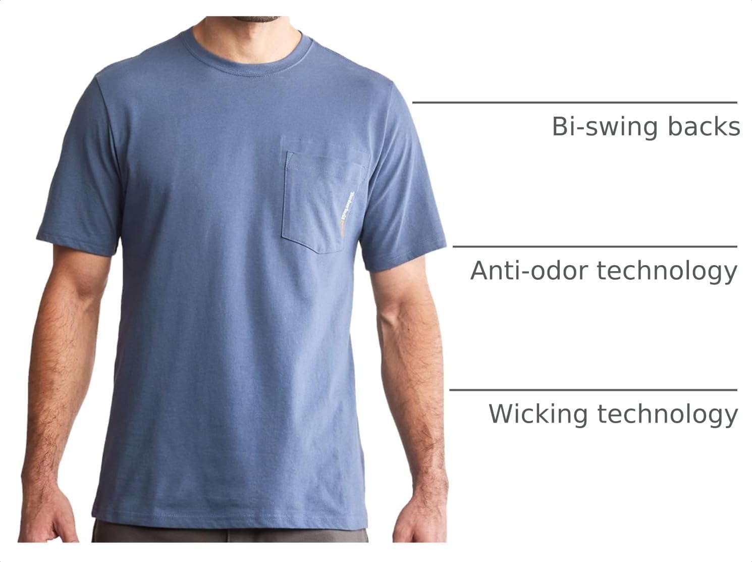 Timberland PRO Men’s Base Plate Blended Short-Sleeve T-Shirt(Vintage Indigo)