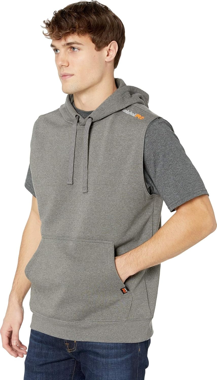 Timberland PRO Men’s Hood Honcho Sleeveless Hoodie(Dark Charcoal Heather)