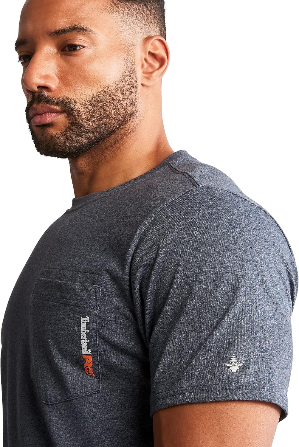 Timberland PRO Men’s Base Plate Blended Short-Sleeve T-Shirt(Navy Heather)