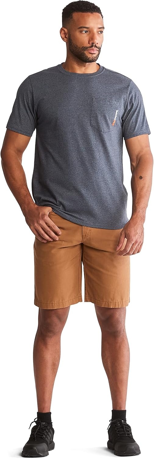 Timberland PRO Men’s Base Plate Blended Short-Sleeve T-Shirt(Navy Heather)