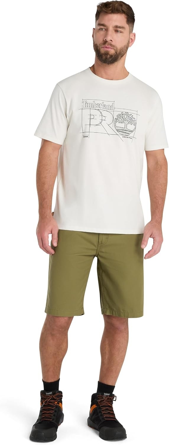 Timberland PRO Men’s Innovation Blueprint Short-Sleeve T-Shirt(Vintage White)