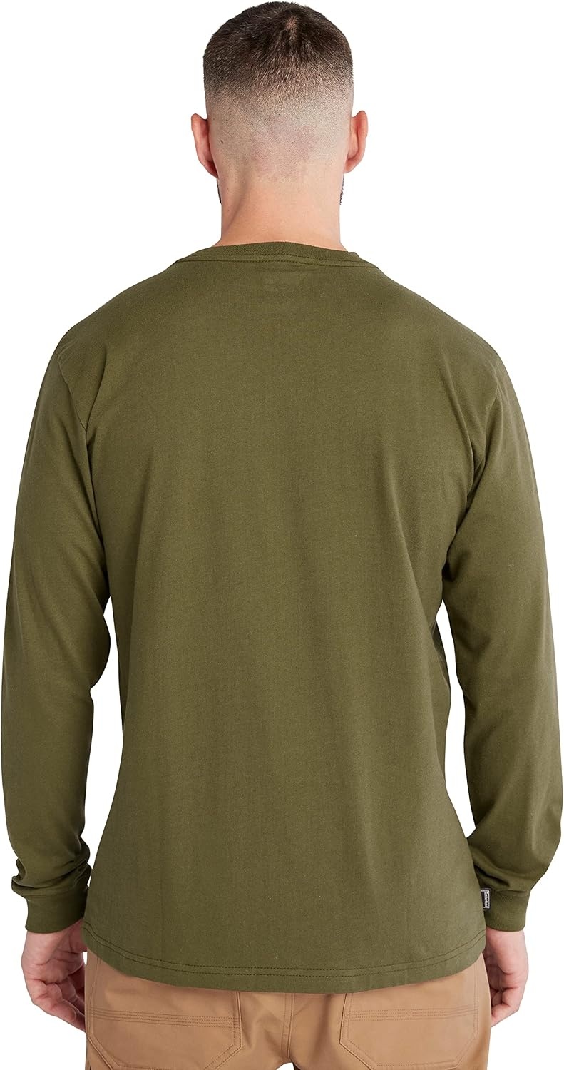 Timberland PRO Men’s Core Logo Long-Sleeve T-Shirt(Olive Night)