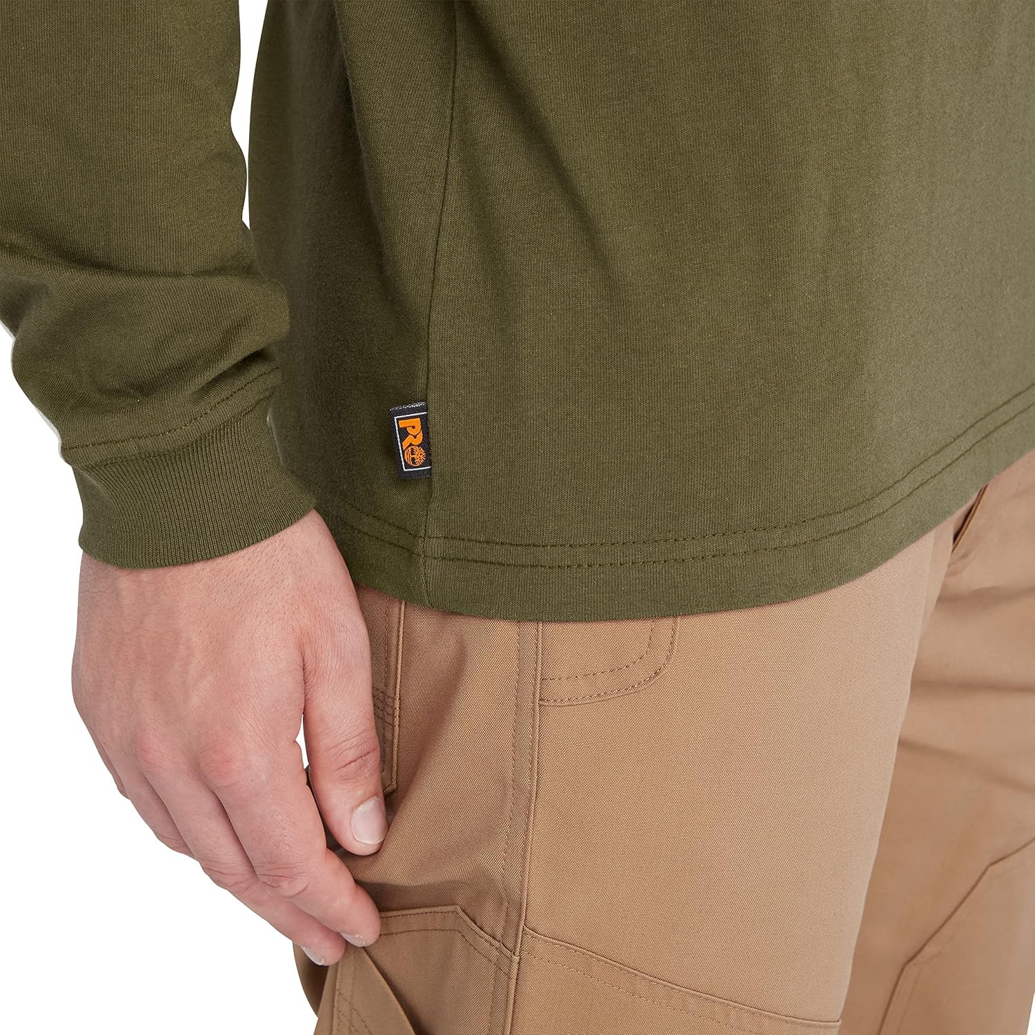 Timberland PRO Men’s Core Logo Long-Sleeve T-Shirt(Olive Night)